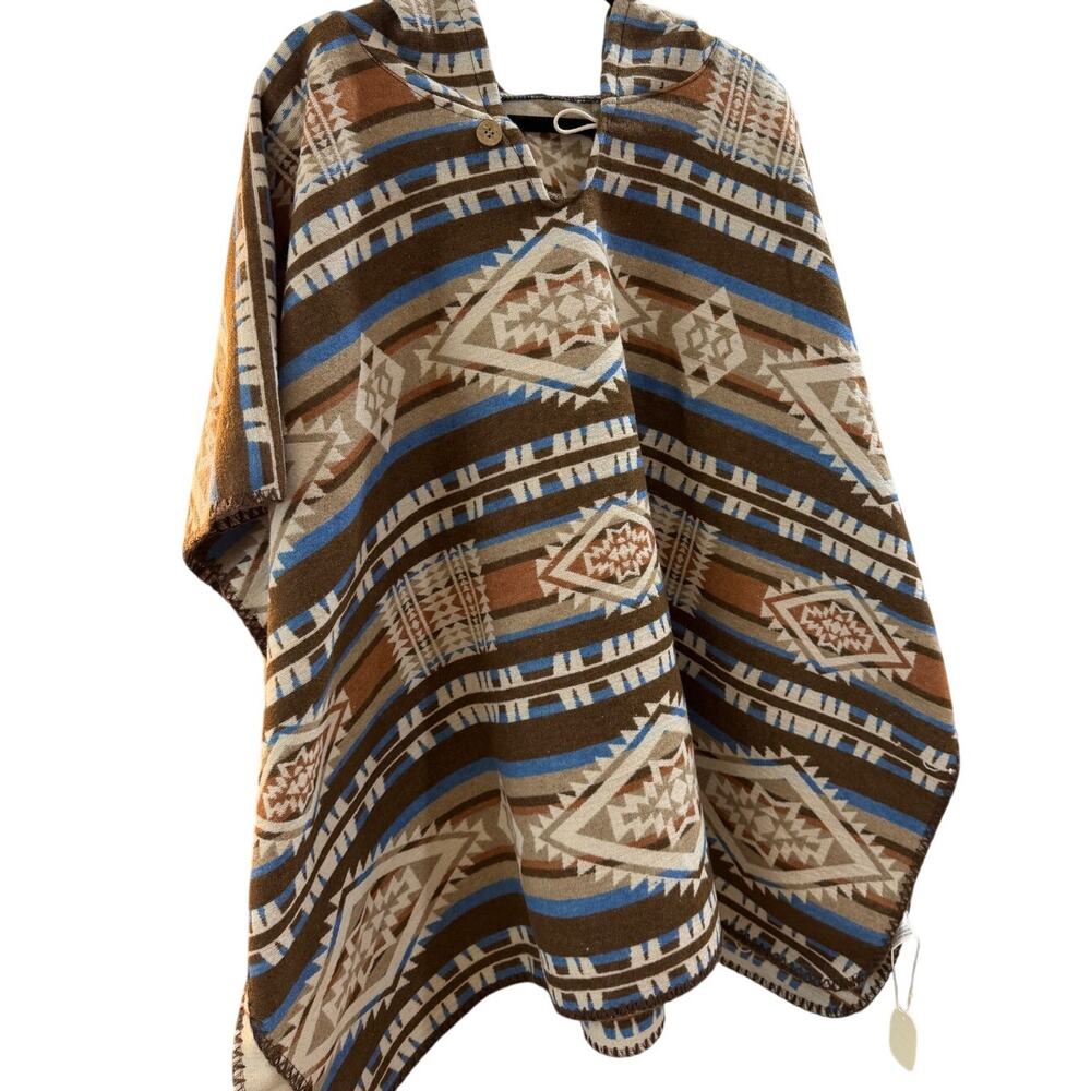 NEW Zeblioso Bohemian Western Vintage Warm Cardigan Poncho Multicolor One Size